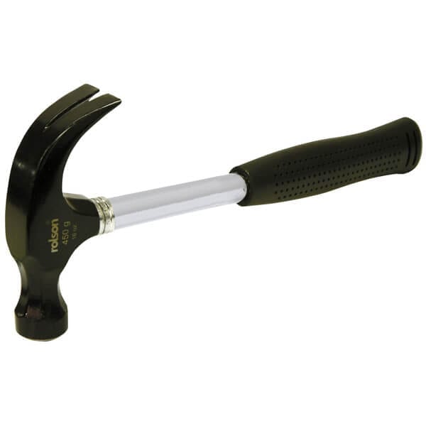 16oz Tubular Steel Claw Hammer by Rolson Tools at Klevaro