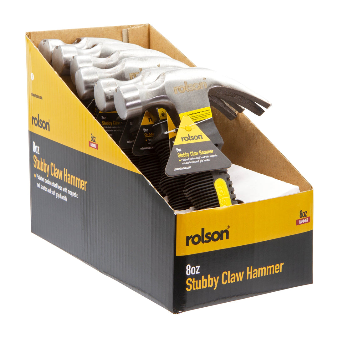 8oz Stubby Claw Hammer (CDU) by Rolson Tools