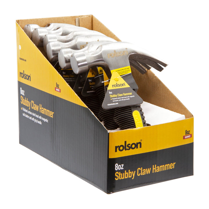 8oz Stubby Claw Hammer (CDU) by Rolson Tools