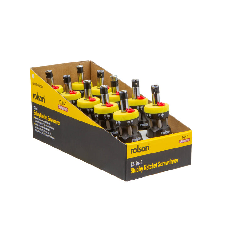 12 in 1 Stubby Ratchet Screwdriver (CDU) by Rolson Tools, image 2