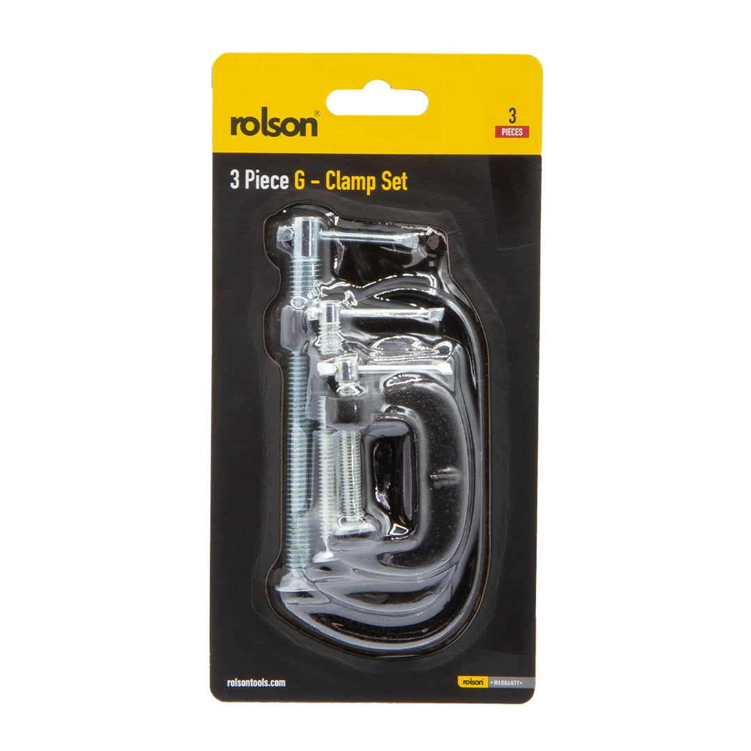3 Piece G Clamp Set by Rolson Tools