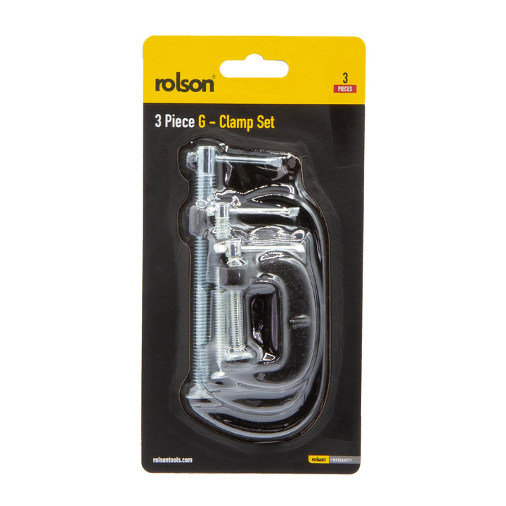 3 Piece G Clamp Set by Rolson Tools