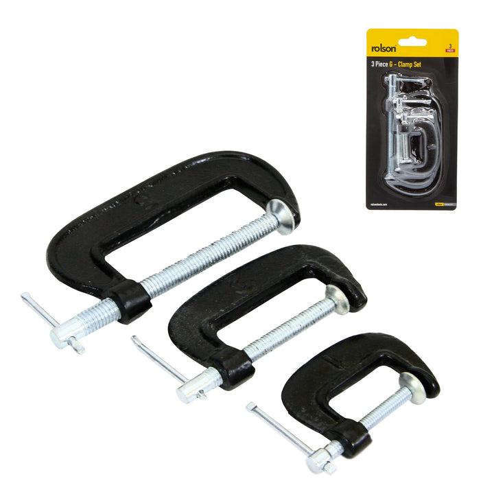 3 Piece G Clamp Set by Rolson Tools