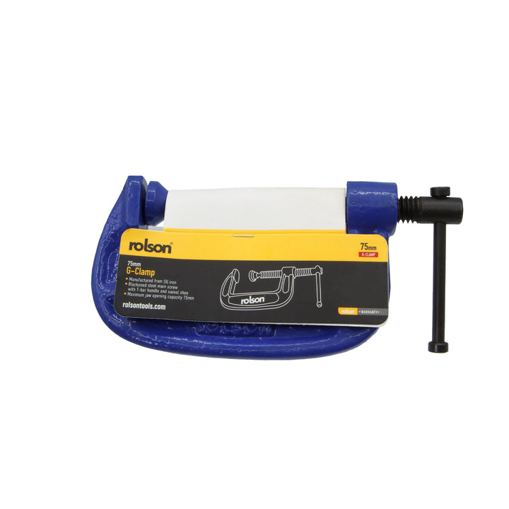 75mm Fine Thread G Clamp by Rolson Tools