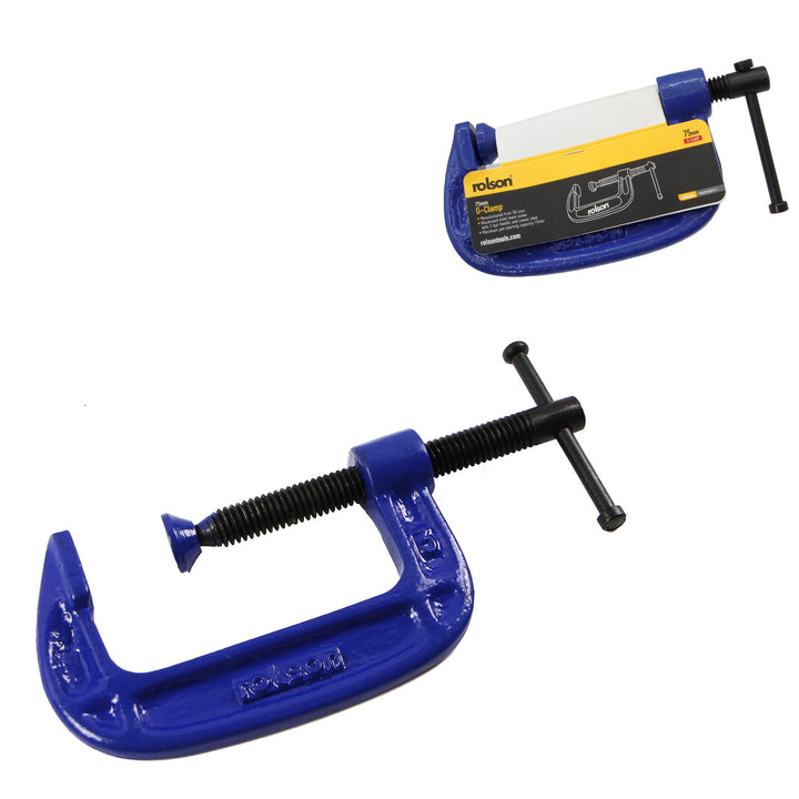 75mm Fine Thread G Clamp by Rolson Tools