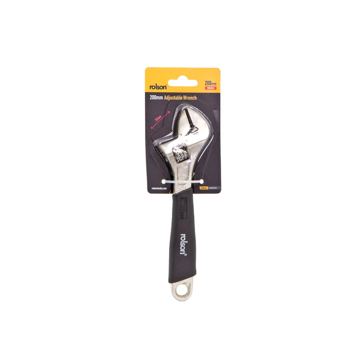 200mm Adjustable Wrench with Rubber Grip by Rolson Tools