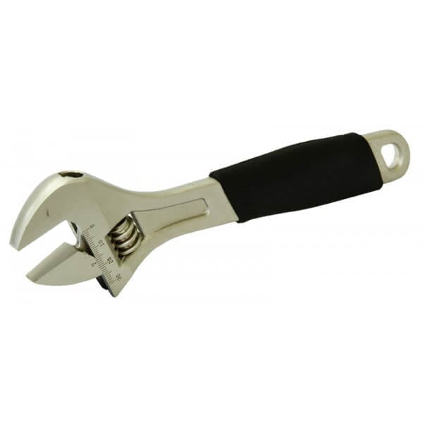 250mm Adjustable Wrench with Rubber Grip by Rolson Tools at Klevaro