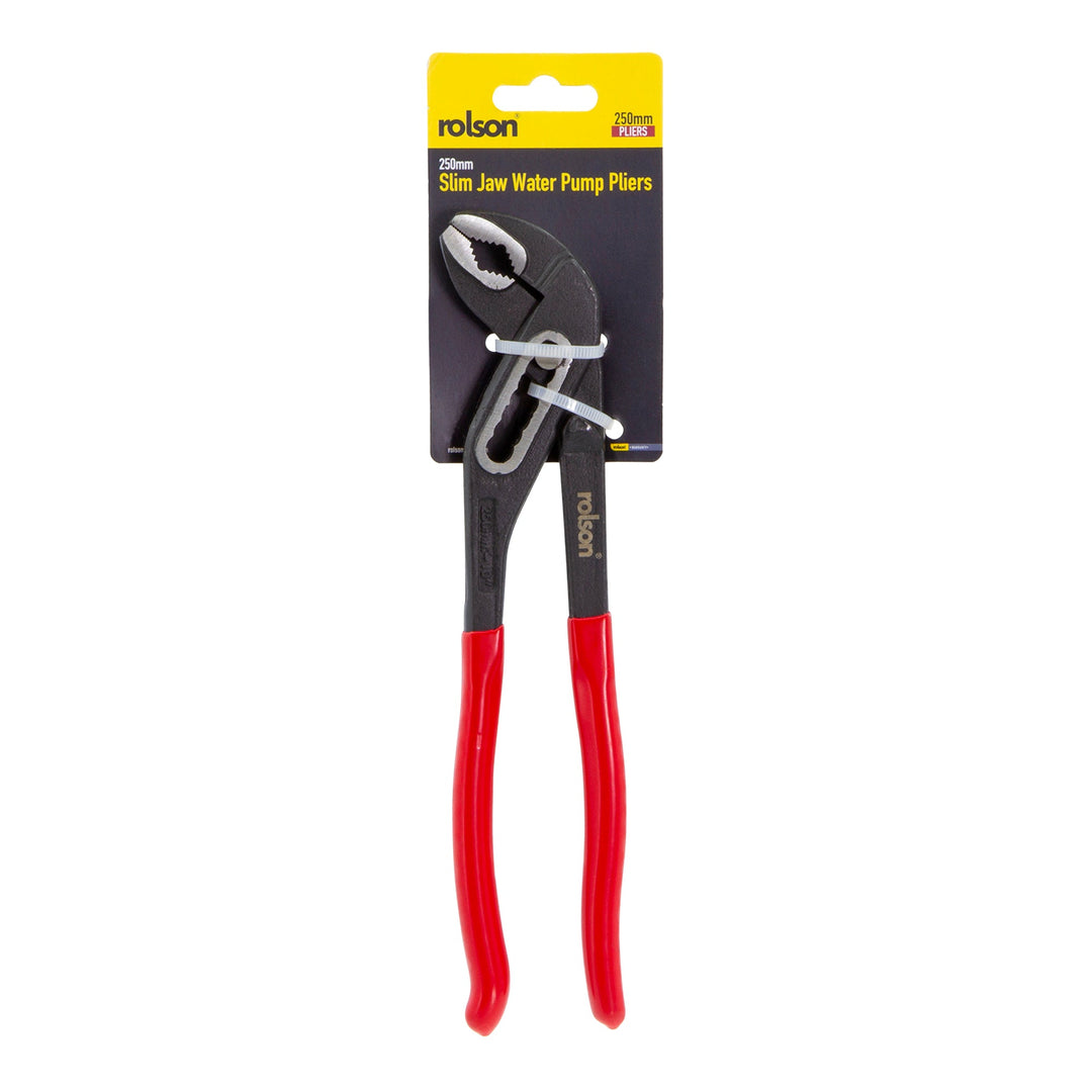 250mm Slim Jaw Water Pump Plier by Rolson Tools