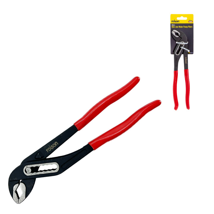 250mm Slim Jaw Water Pump Plier by Rolson Tools