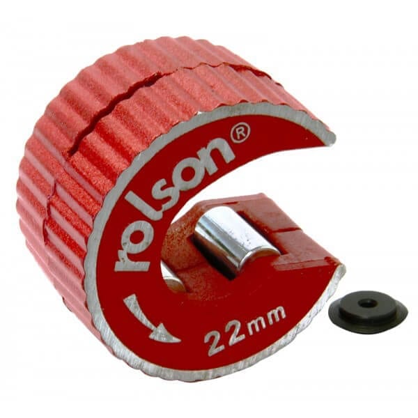 Rotary Action 22mm Copper Pipe Cutter with Spare Blade by Rolson Tools