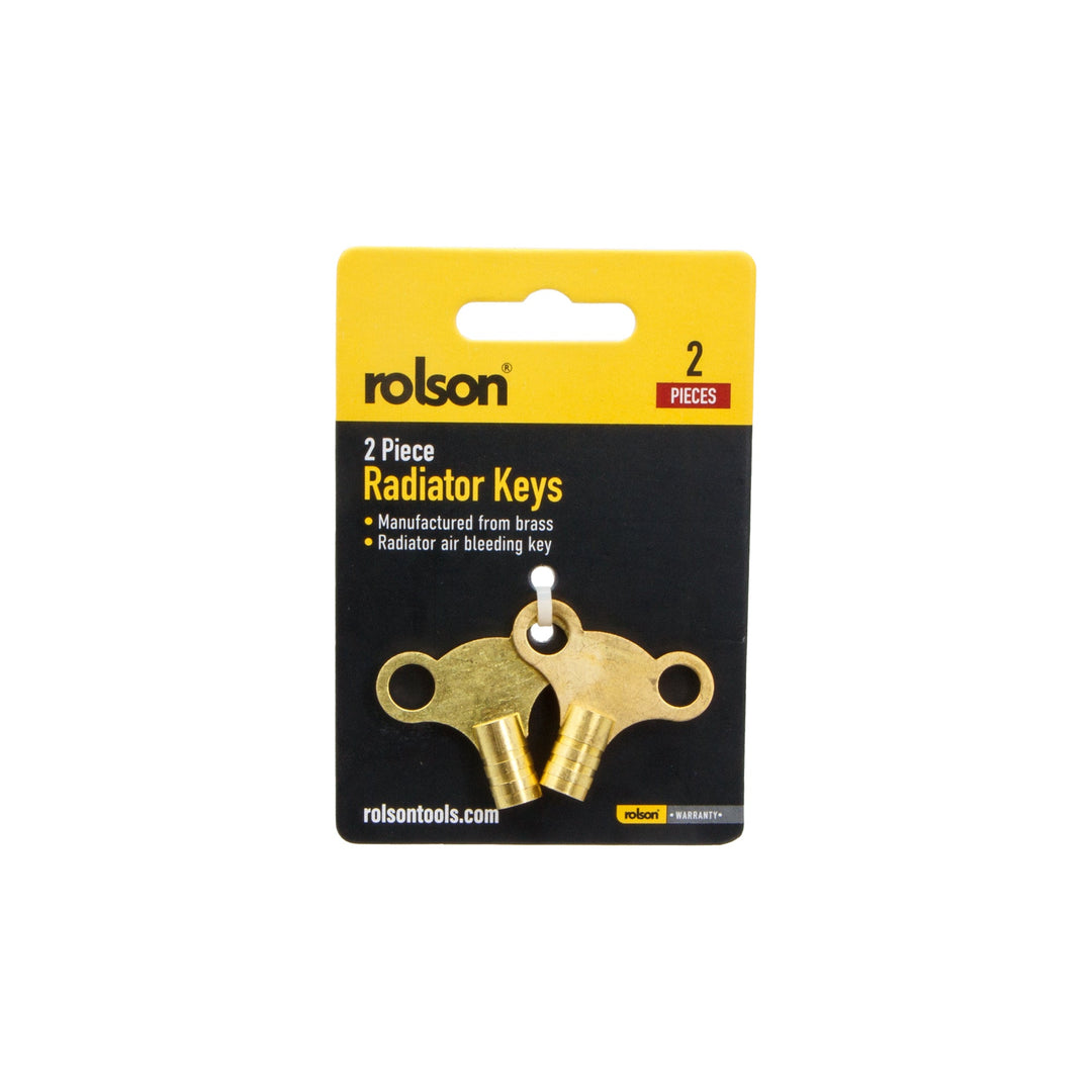 2 Piece Brass Radiator Key by Rolson Tools