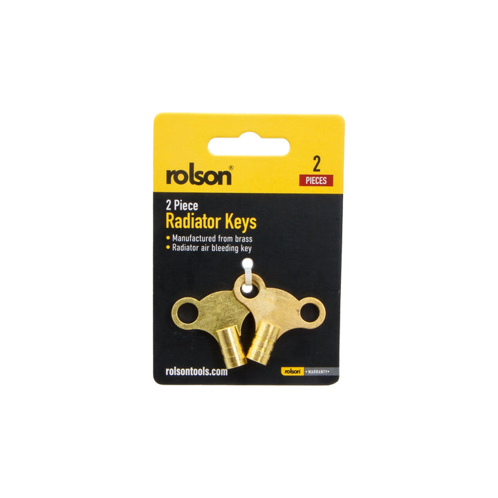 2 Piece Brass Radiator Key by Rolson Tools