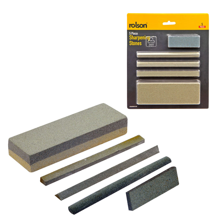 5 Piece Sharpening Stone Set by Rolson Tools
