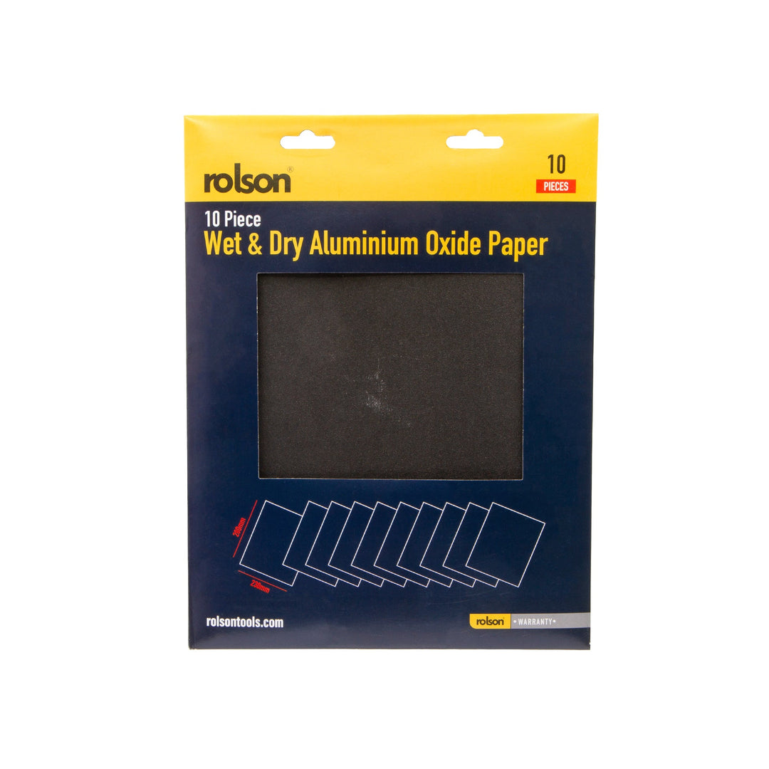 10 Piece 230 x 280mm Wet & Dry Sanding Sheets by Rolson Tools, image 3