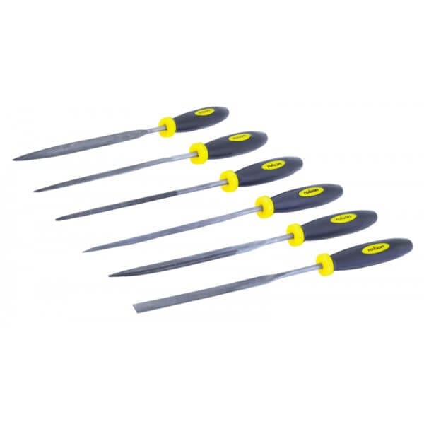 6 Piece 140mm Needle File Set by Rolson Tools