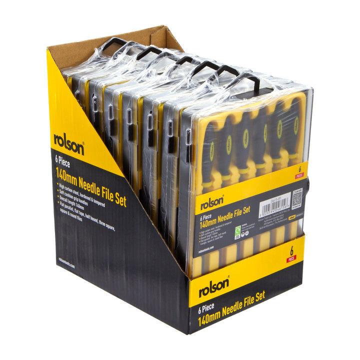 6 Piece 140mm Needle File Set by Rolson Tools