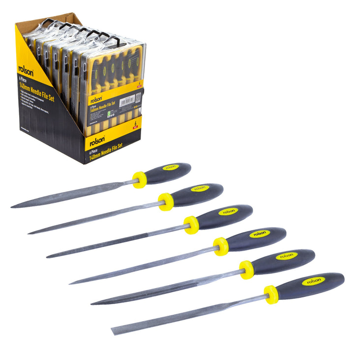 6 Piece 140mm Needle File Set by Rolson Tools