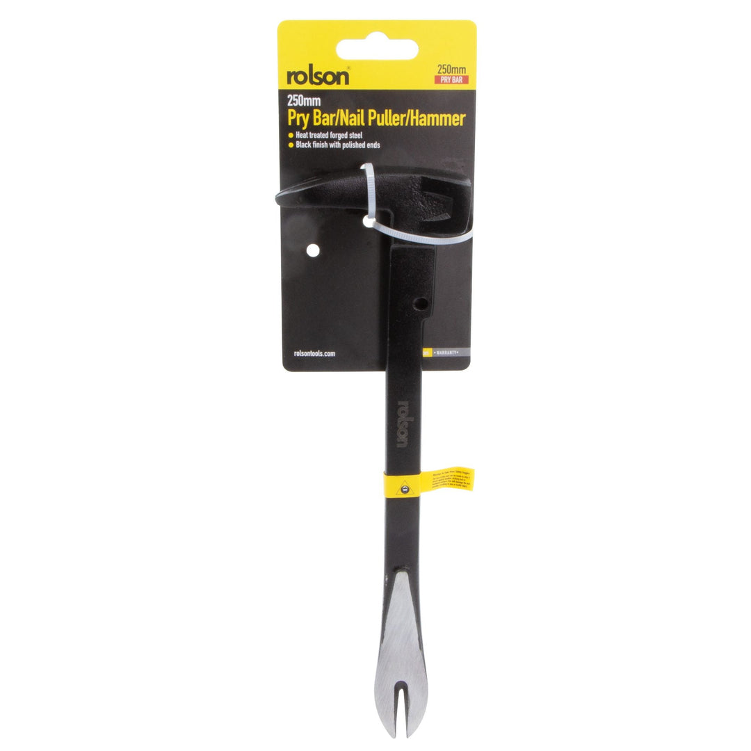 250mm Pry Bar/Nail Puller/Hammer by Rolson Tools