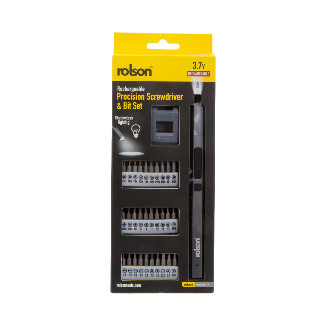 32 Piece Rechargeable Precision Screwdriver & Bit Set by Rolson Tools