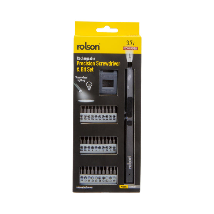 32 Piece Rechargeable Precision Screwdriver & Bit Set by Rolson Tools