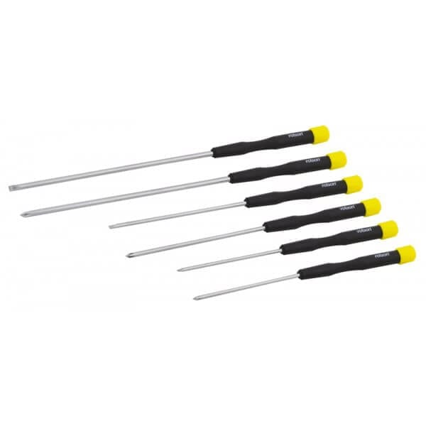 6 Piece Long Precision Screwdriver Set by Rolson Tools