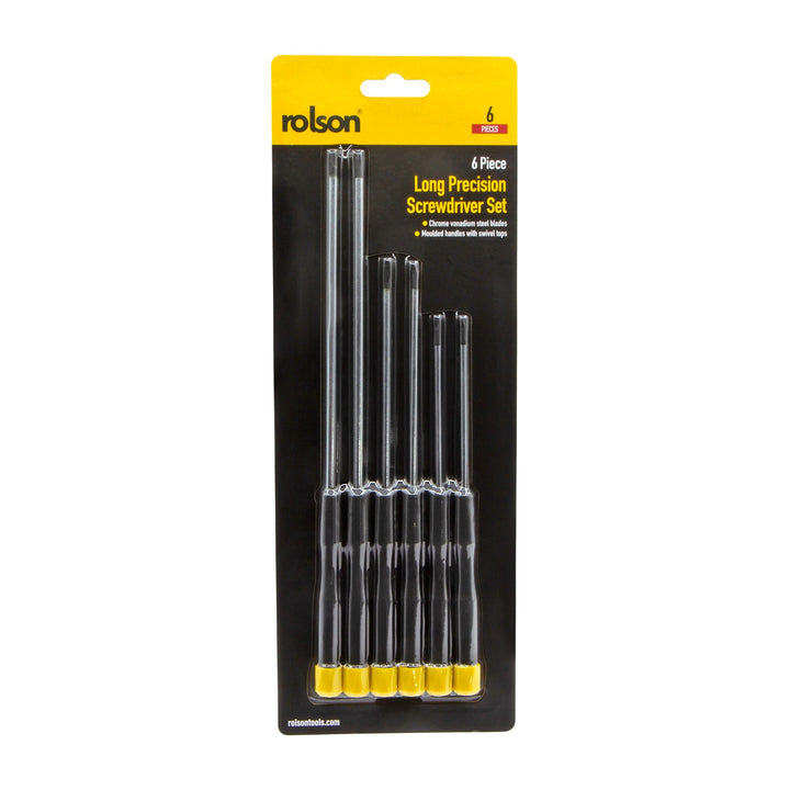 6 Piece Long Precision Screwdriver Set by Rolson Tools