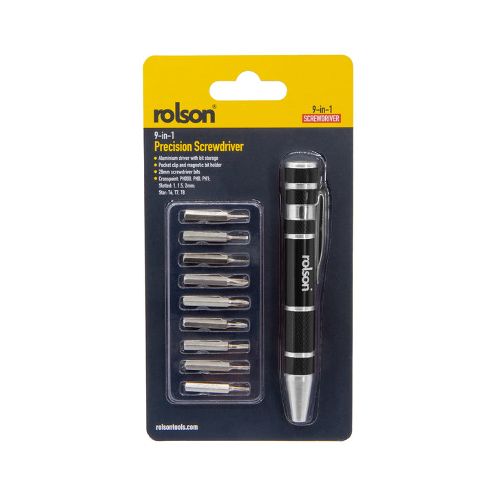 9 in 1 Precision Screwdriver Bit Set by Rolson Tools