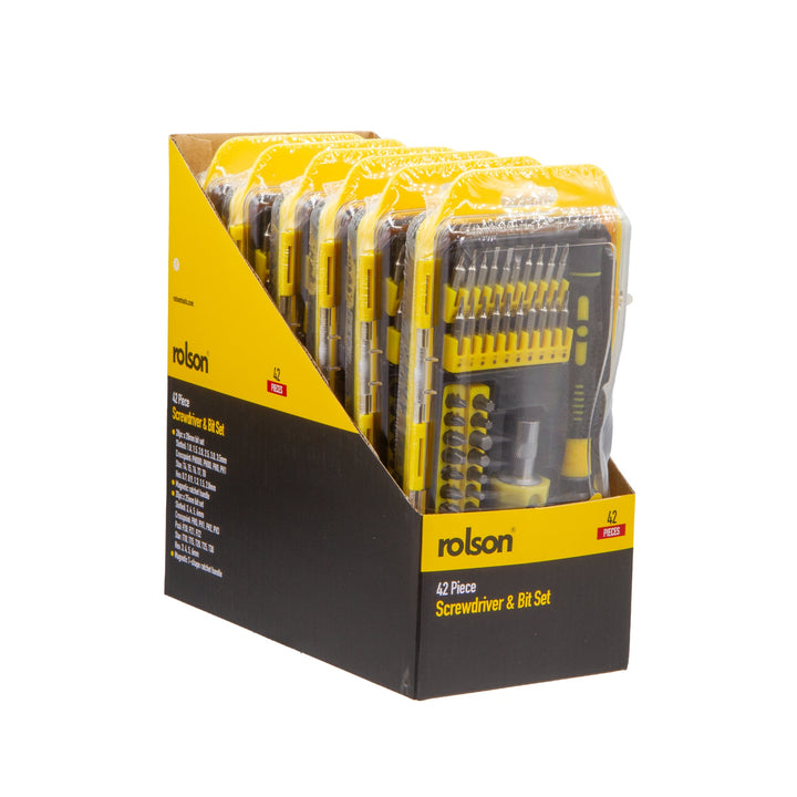 42 Piece Screwdriver & Bit Set by Rolson Tools