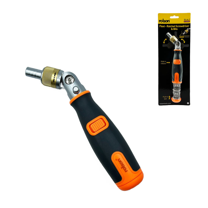 10-in-1 Flexi-Ratchet Screwdriver & Bits by Rolson Tools