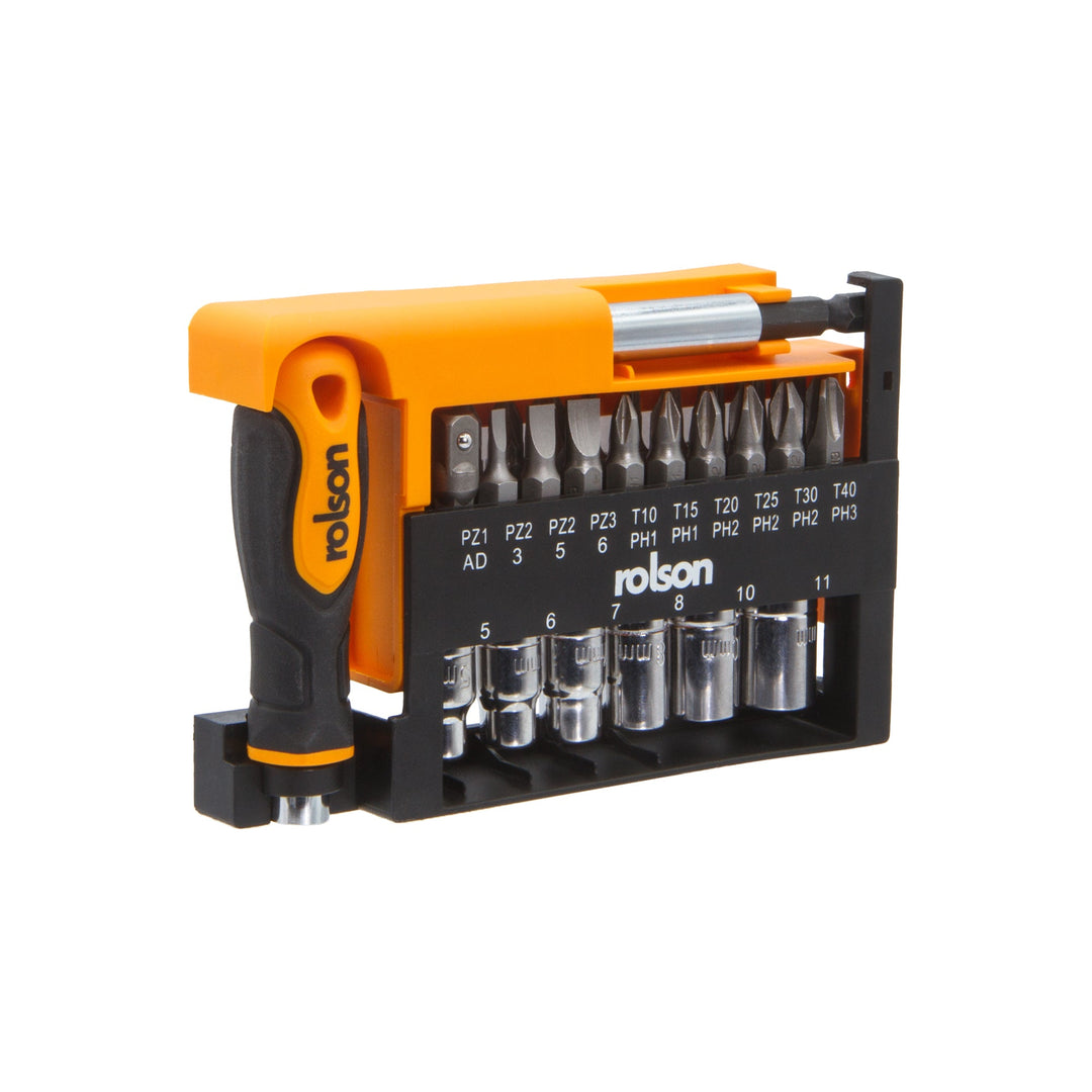 28 Piece Driver, Bit & Socket Set by Rolson Tools