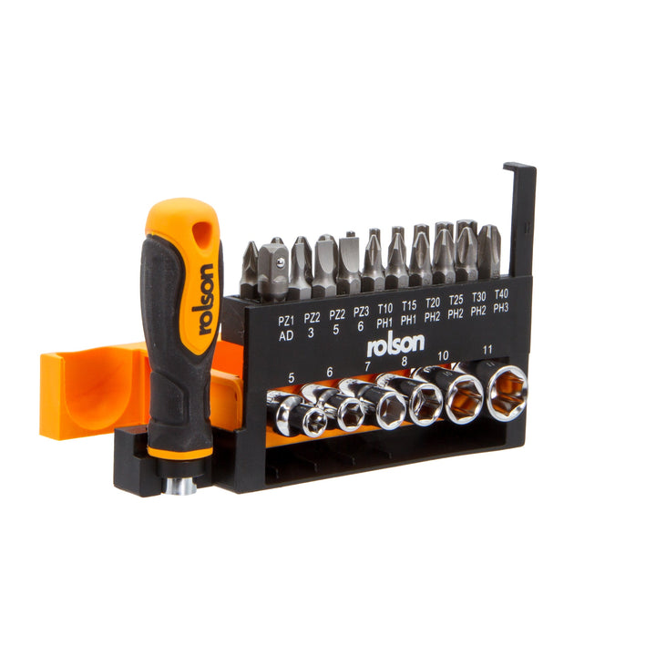 28 Piece Driver, Bit & Socket Set by Rolson Tools