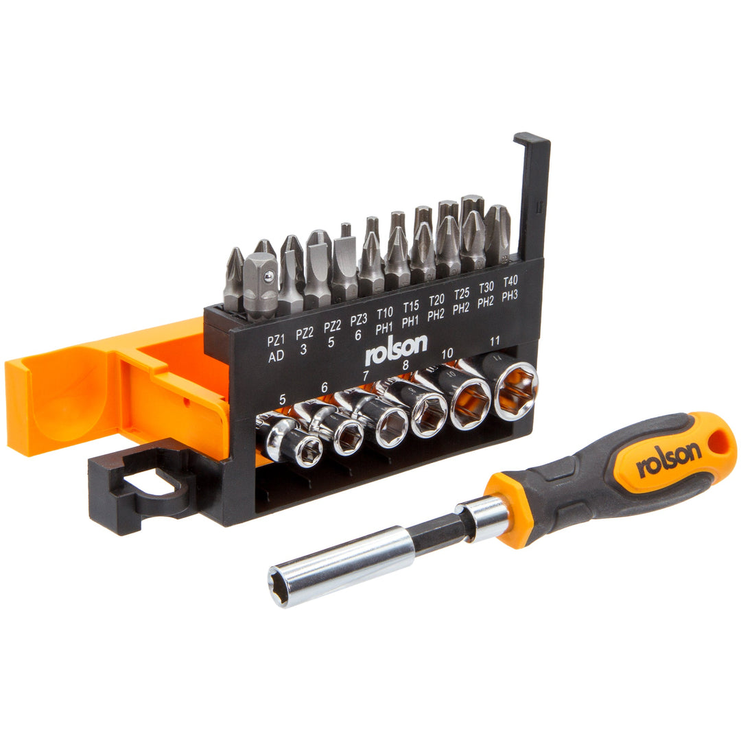 28 Piece Driver, Bit & Socket Set by Rolson Tools