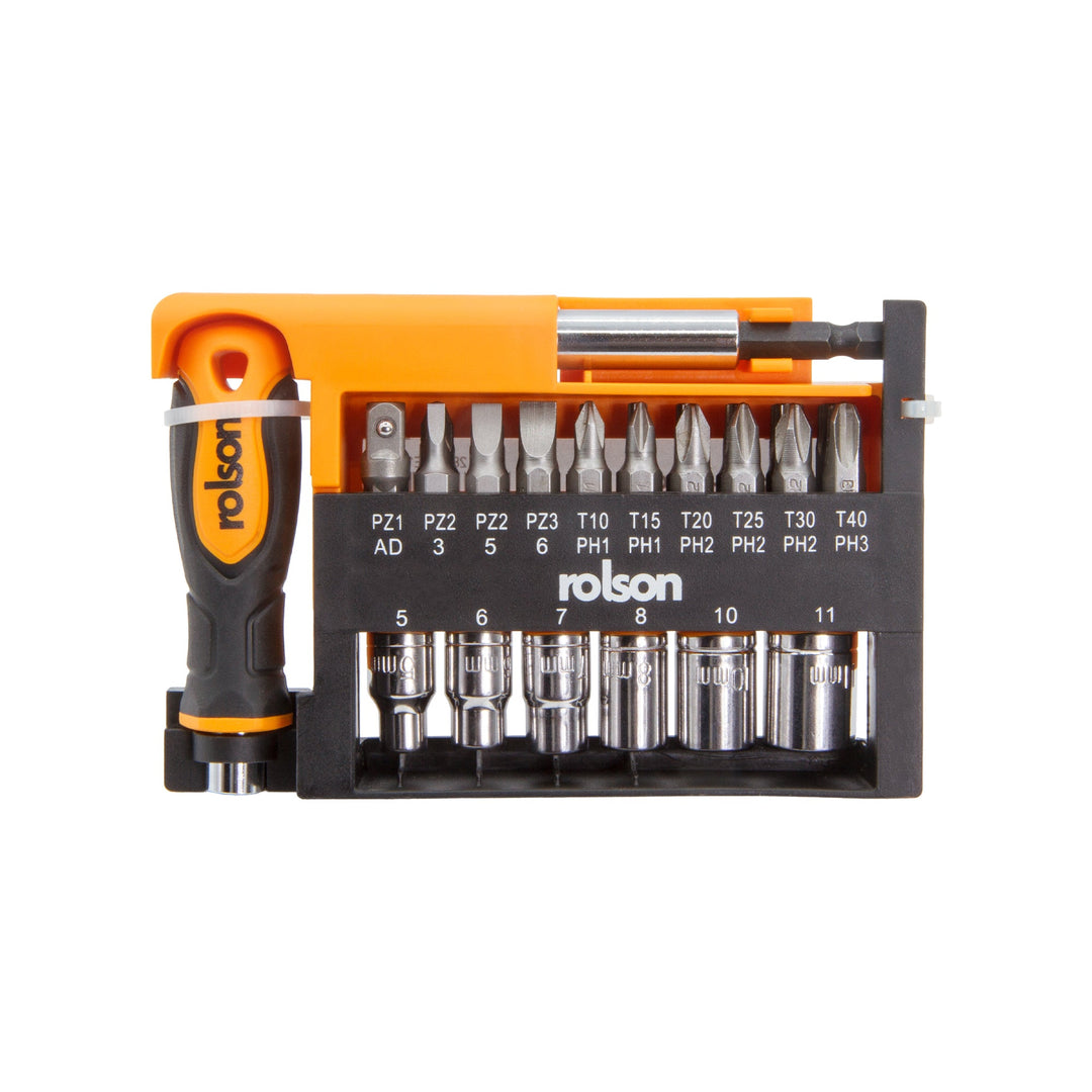 28 Piece Driver, Bit & Socket Set by Rolson Tools
