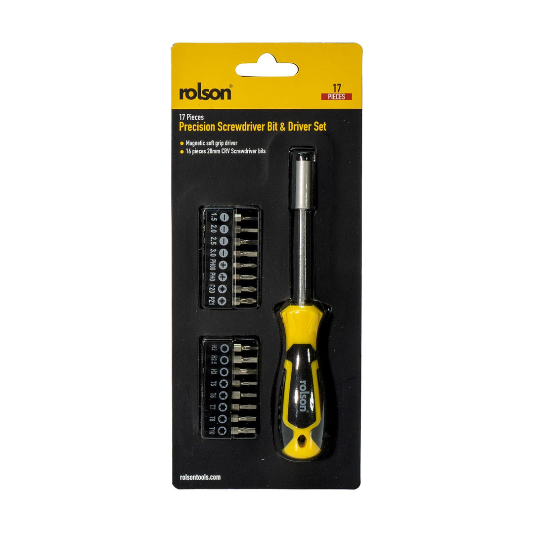 17 Piece Precision Screwdriver Bit & Driver Set by Rolson Tools