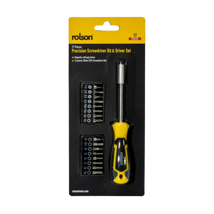 17 Piece Precision Screwdriver Bit & Driver Set by Rolson Tools