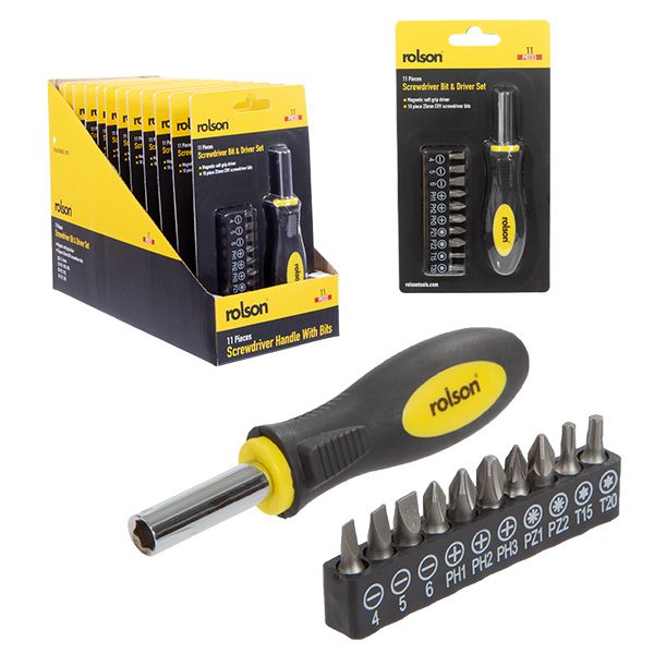 11 Piece Screwdriver Bit and Stubby Driver Set by Rolson Tools