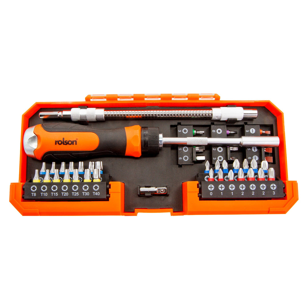 43 Piece Ratchet Screwdriver & Bit Set by Rolson Tools
