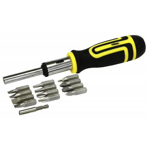 14-in-1 Ratchet Screwdriver & Bit Set by Rolson Tools