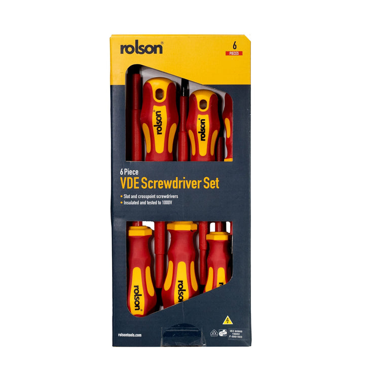 6 Piece VDE Screwdriver Set by Rolson Tools
