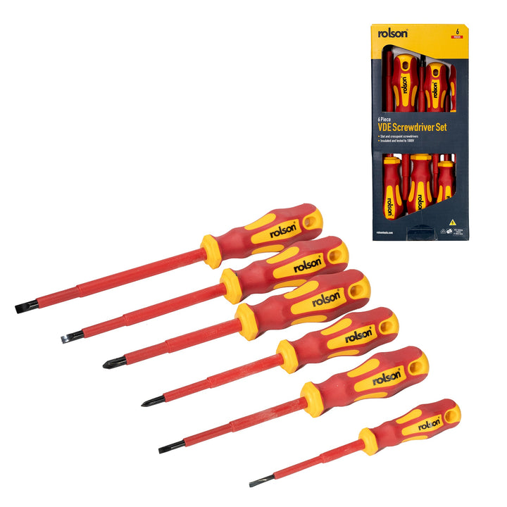 6 Piece VDE Screwdriver Set by Rolson Tools