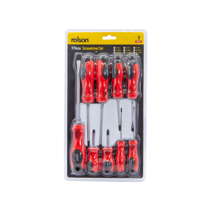 9 Piece Screwdriver Set by Rolson Tools