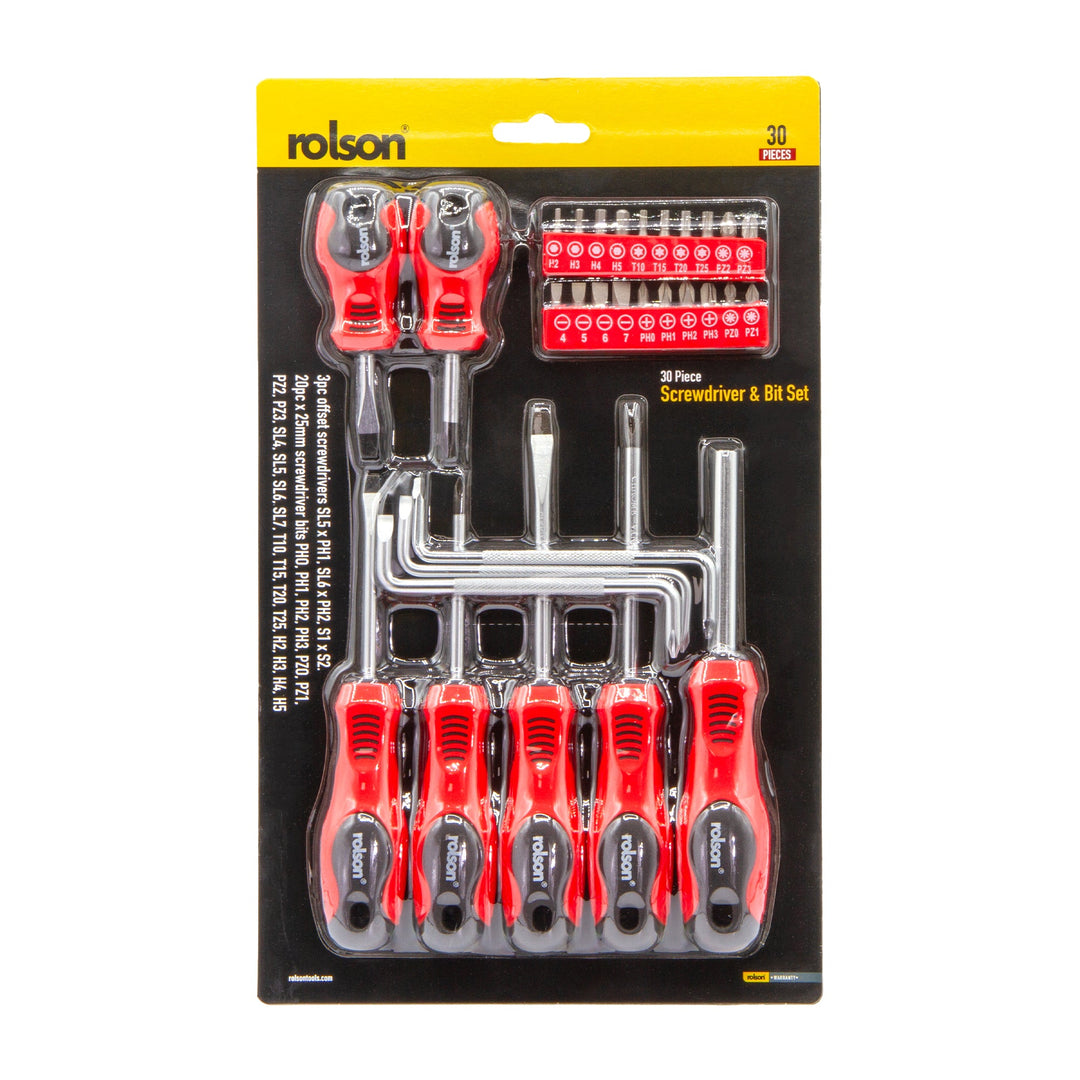 30 Piece Screwdriver & Bit Set - 28878