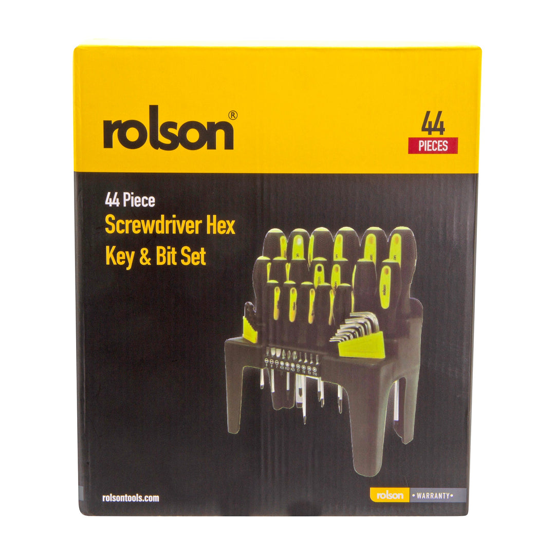 44 Piece Screwdriver, Hex Key & Bit Set by Rolson Tools