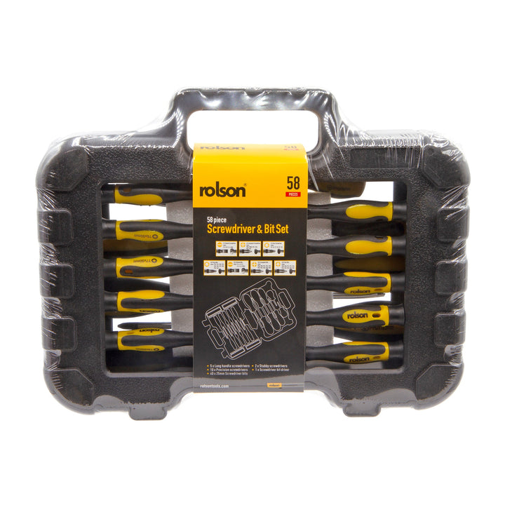 58 Piece Screwdriver & Bit Set by Rolson Tools