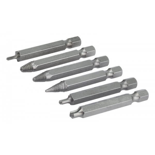 6 Piece Damaged Screw & Bolt Remover by Rolson Tools