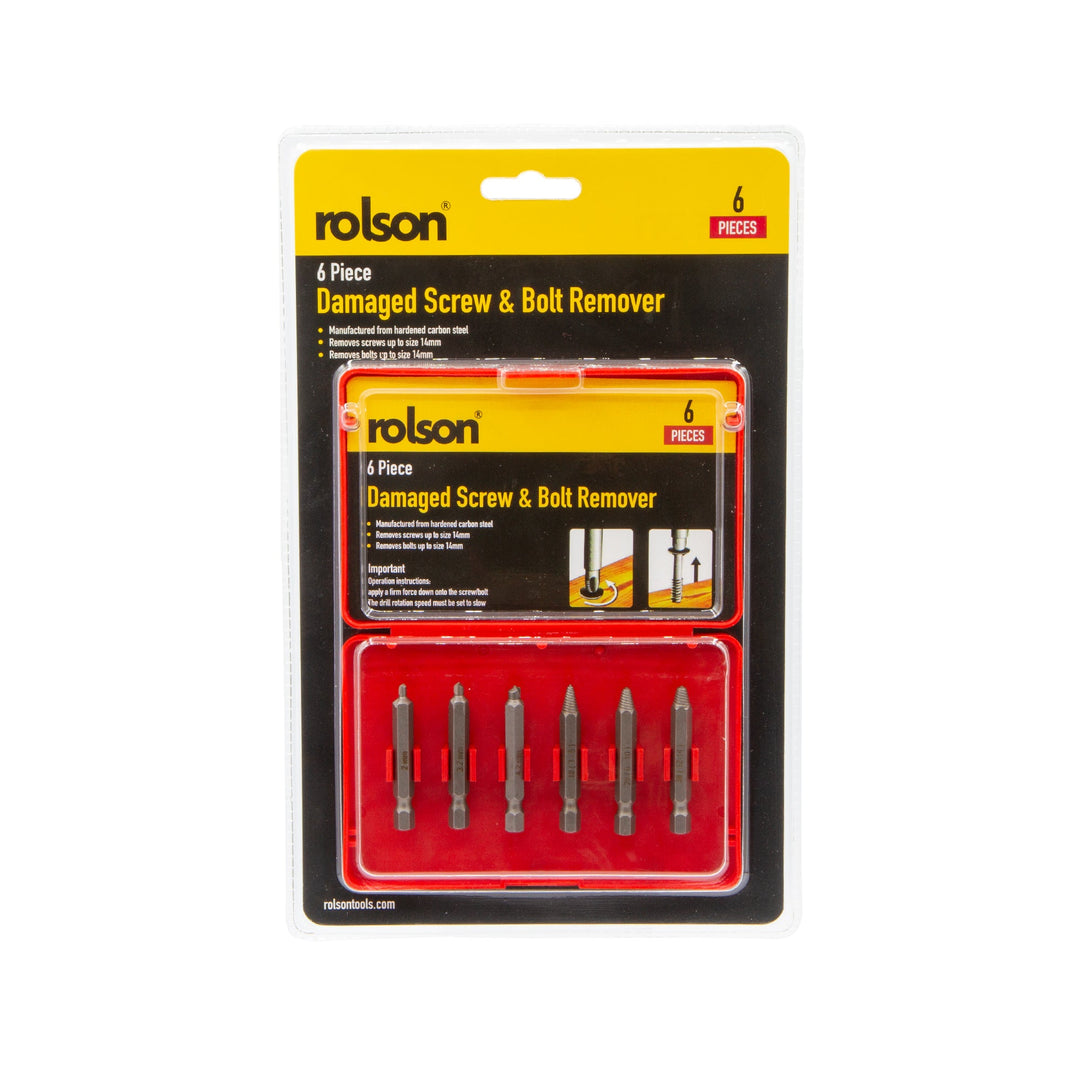 6 Piece Damaged Screw & Bolt Remover by Rolson Tools