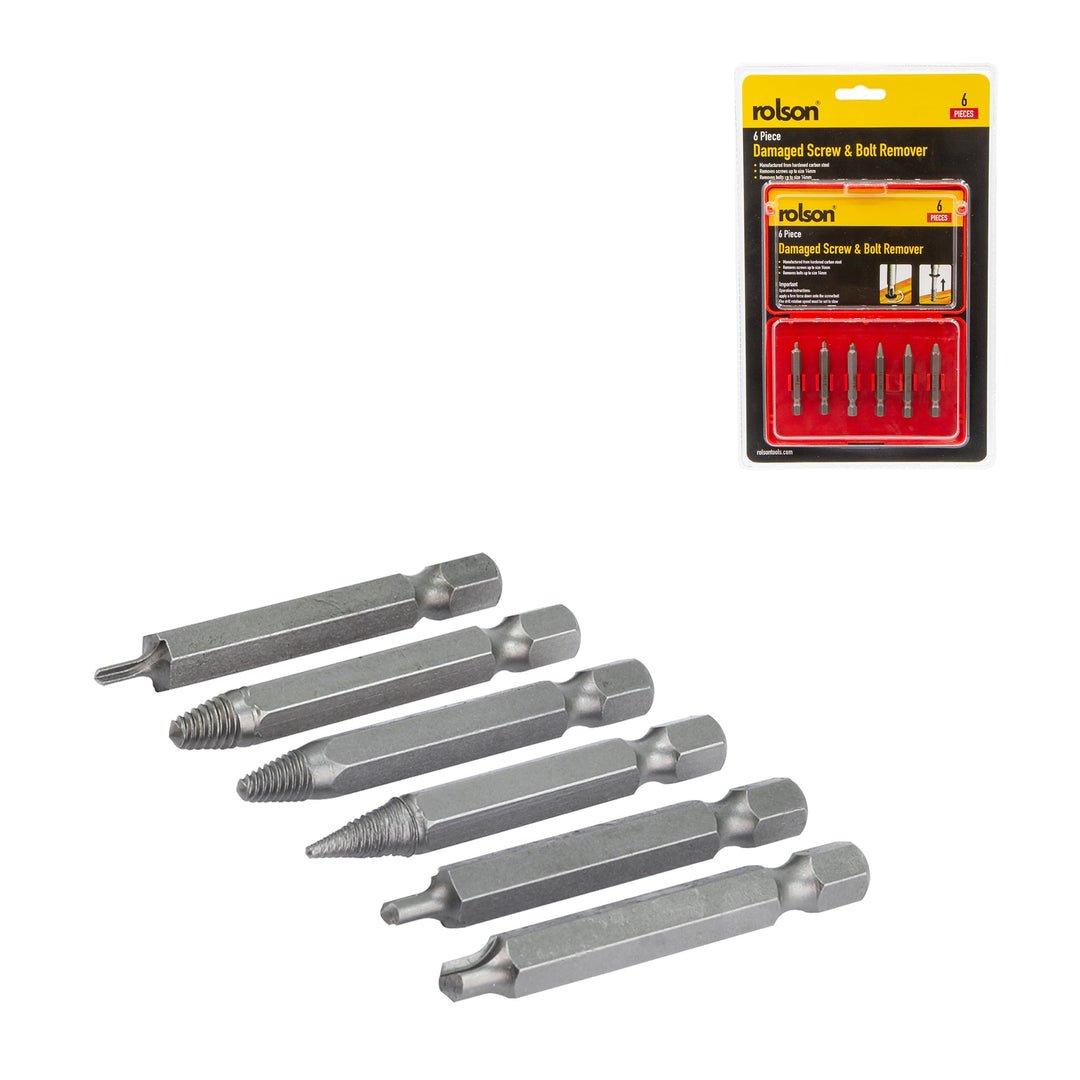 6 Piece Damaged Screw & Bolt Remover by Rolson Tools