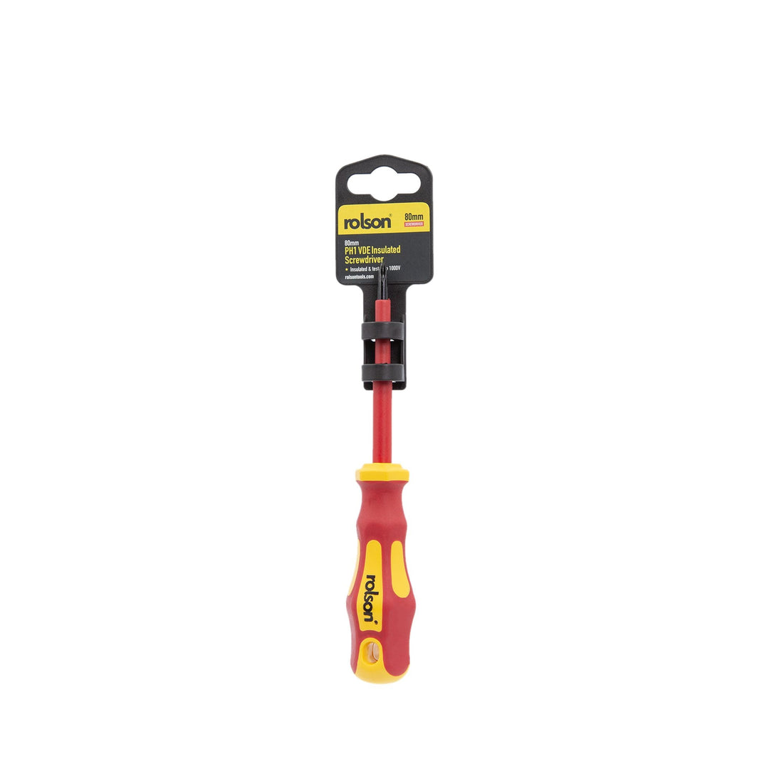 PH1 x 80mm VDE Insulated Screwdriver by Rolson Tools, image 3