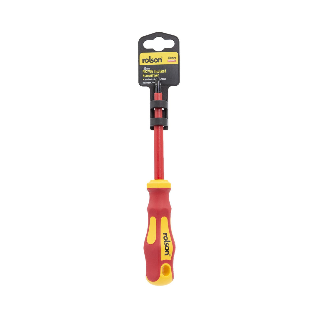 PH2 x 100mm VDE Insulated Screwdriver by Rolson Tools