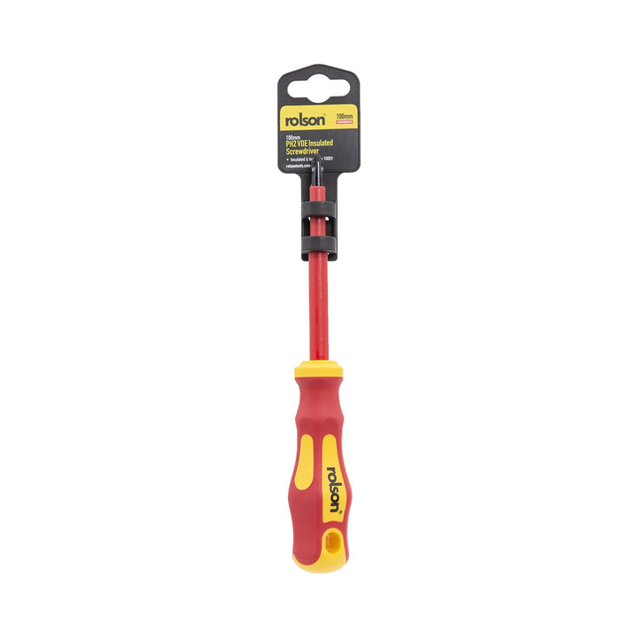 PH2 x 100mm VDE Insulated Screwdriver by Rolson Tools